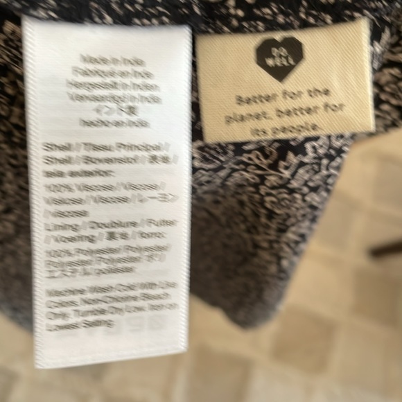 Cute print Madewell dress. NWT. Size 00. 35 inches length. 17 inches pit to pit. - Picture 5 of 6